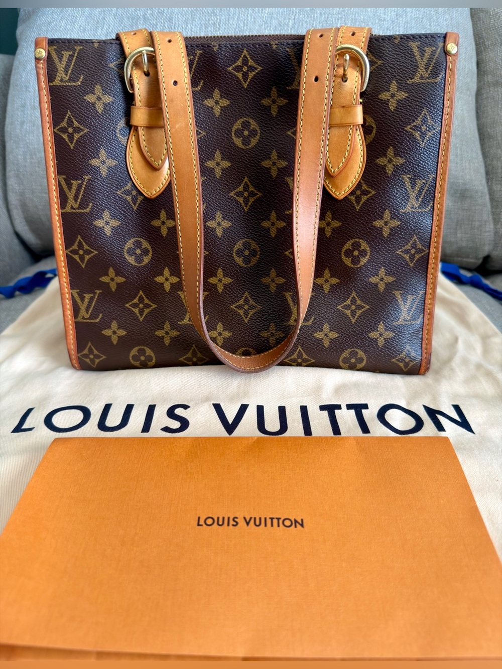 Vintage Louis Vuitton Popincourt Haut M40007 Monogram Tote Shoulder Bag